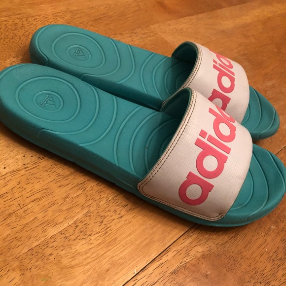 Adidas slip on slide sandals good condition Sz 10 - Picture 4 of 14